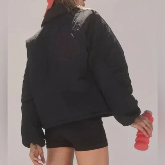SOLD Free People Movement Off The Bleachers Coaches Jacket Black NWT Size Small - Picture 7 of 14